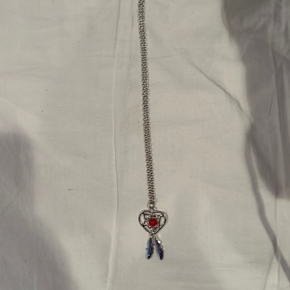heart dream catcher necklace with feathers - Picture 1 of 1